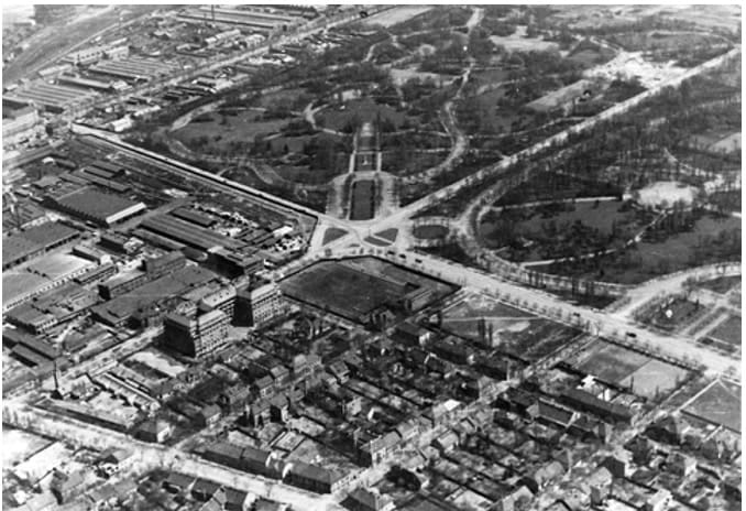 A Józsefvárosi pályaudvar közelében épült budapesti MÁVAG hadiipari üzem (Fortepan/Molnár Gyula)