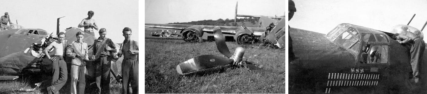 A magyar légvédelem által lelőtt B-24 Liberátor bombázó Nagyberki község határában (Fortepan/Erky-Nagy Tibor)