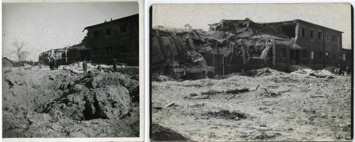 A bombázások során elpusztult a csendőrlaktanya is, amely a tököli repülőtér mellé épült. (HTM)