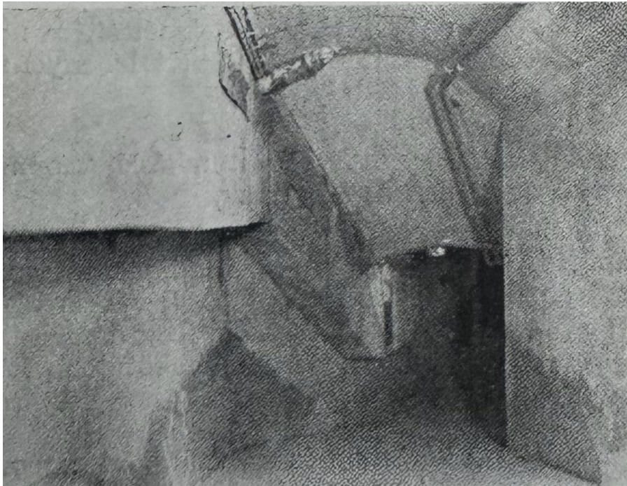 Légoltalmi kórház bejárati folyosója. Légoltalmi Közlemények, a Riadó! Szakfolyóirat melléklete, 1943. október 15.