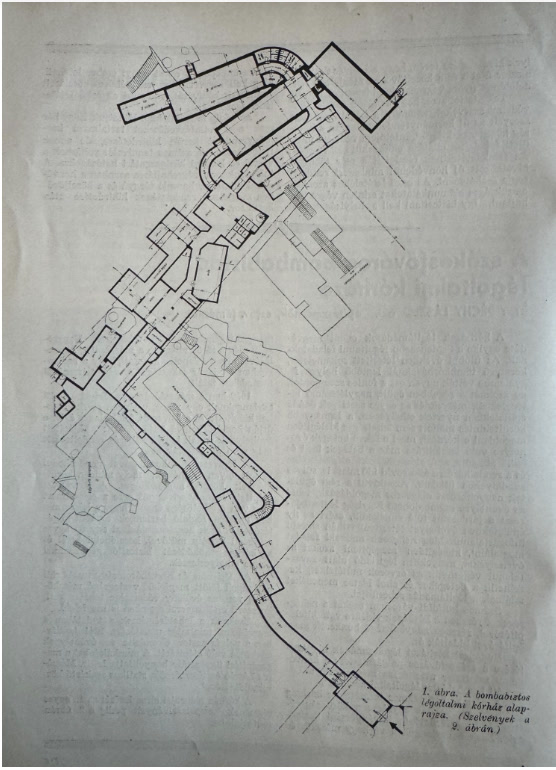 A Légoltalmi Kórház alaprajza. Légoltalmi Közlemények, a Riadó! Szakfolyóirat melléklete, 1943. október 15.