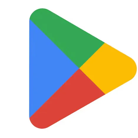 Google Play Store multicolored triangular play button icon.