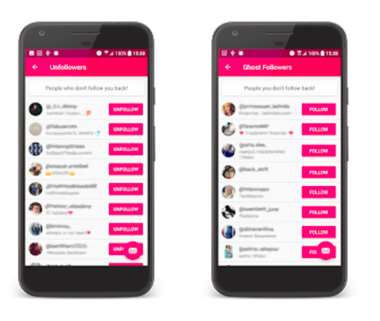 Unfollowers & Ghost Followers Instagram tracking tool