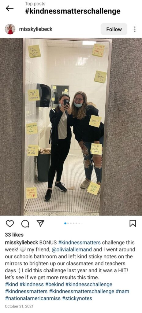 instagram screenshot kindness matters challenge