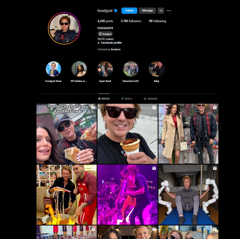 Foodgod instagram page