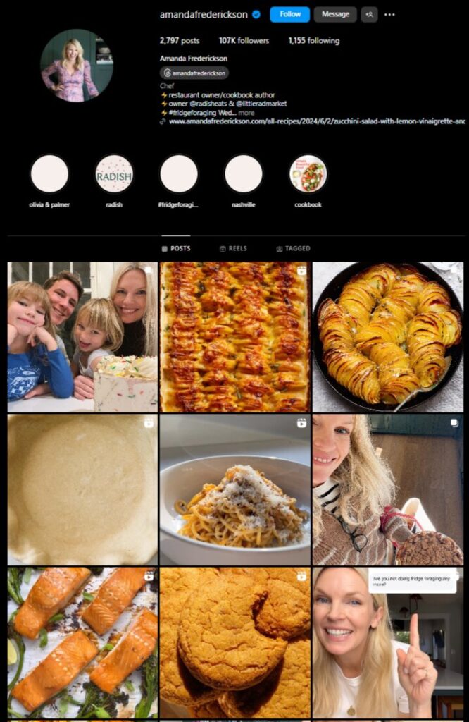 food instagram page by amanda