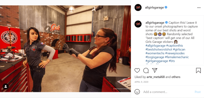 caption-based giveaway instagram post