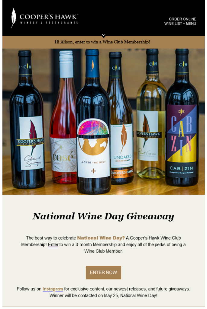 cross-promoting an instagram giveaway