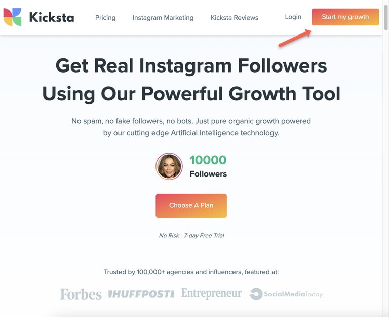 setting up kicksta account