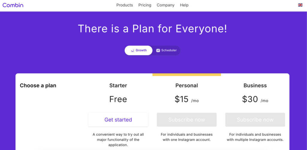 Combin pricing plans