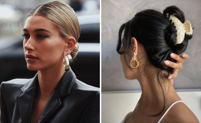 Girls with clean girl hairstyles. 