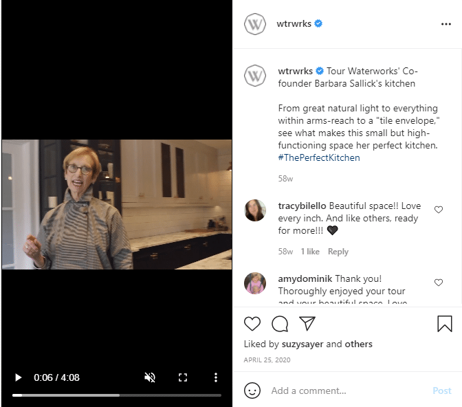 Instagram post about selling behind the scenes