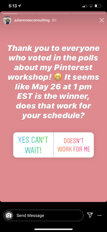 Instagram selling using polls