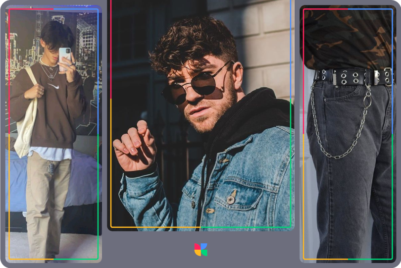 downtown boy aesthetic, one of them wearing sunglasses