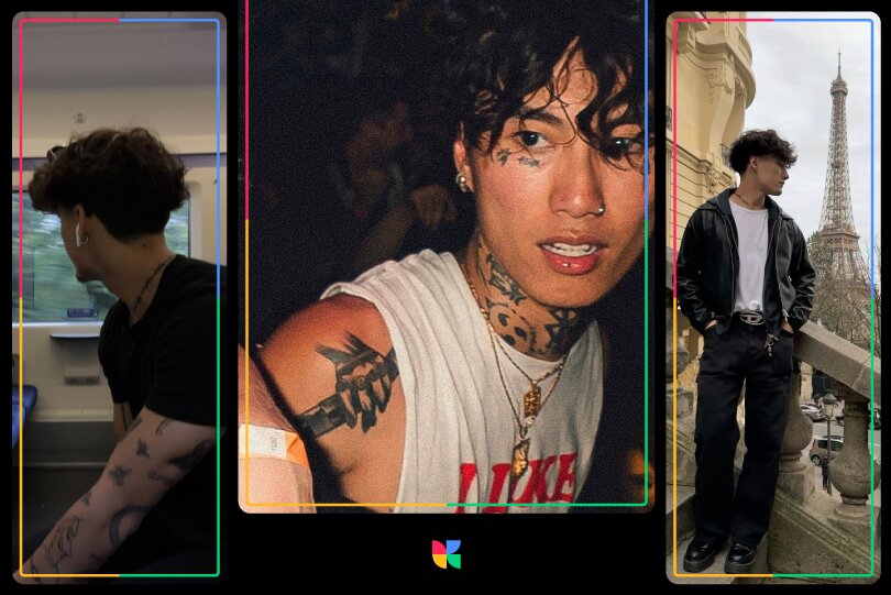 Young men with E-boy aesthetic