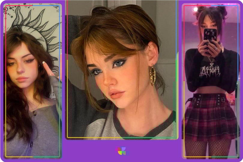 E-girl aesthetic pictures on Instagram: makeup, style.