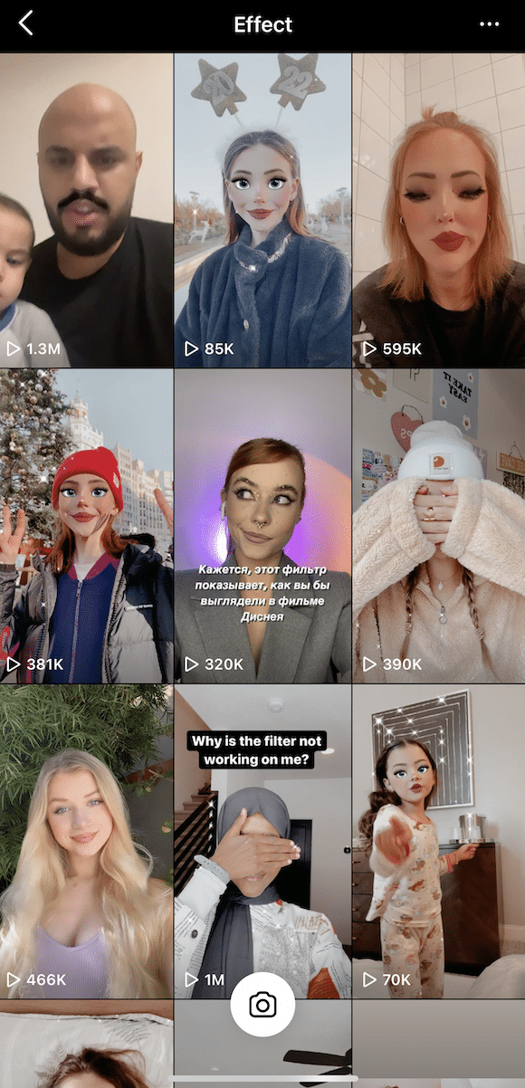 Instagram trend with effects