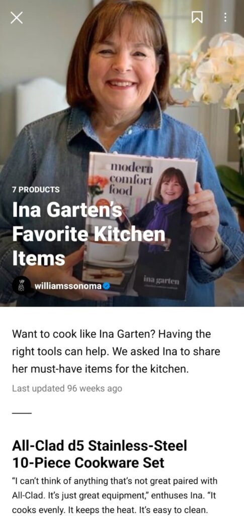 william sonoma instagram guide on stainless steel cookware set