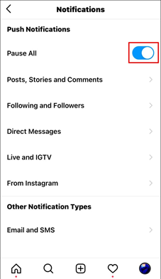 how to turn on Instagram notifications