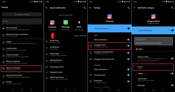 turning on instagram notifications for androids