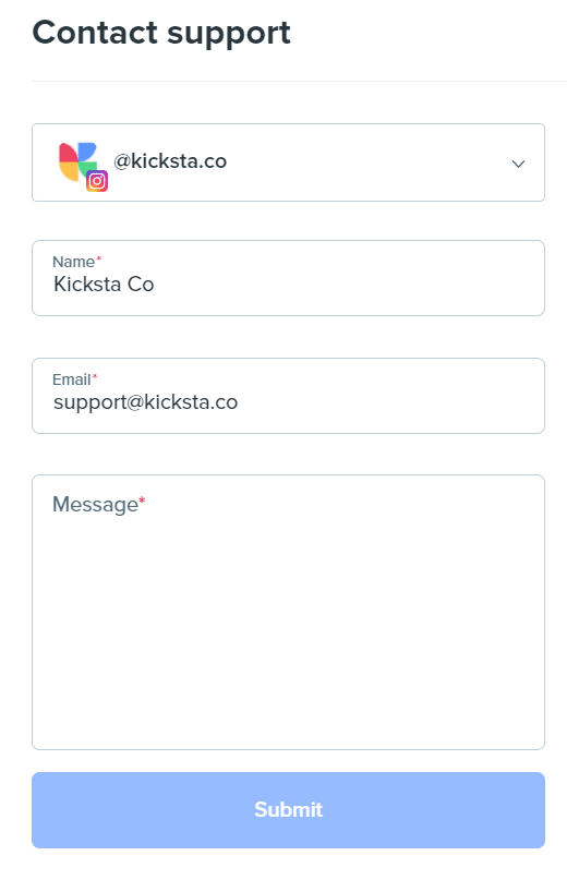 How to contact Kicksta support
