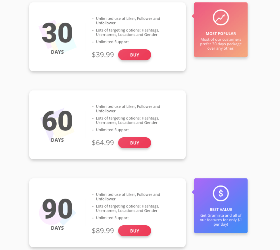 Gramista Pricing subscriptions