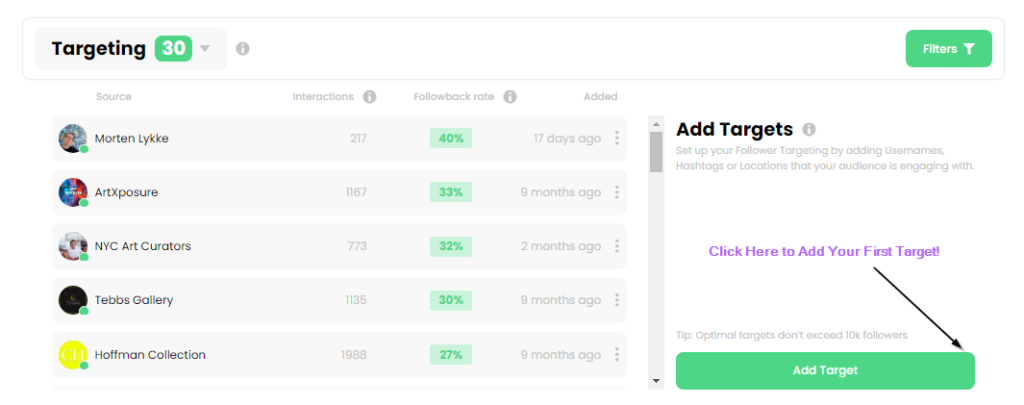 choose your target followers