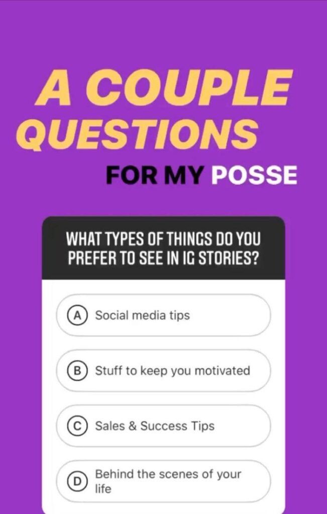 using question sticker in stories