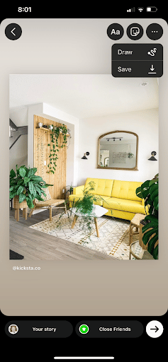 instagram draw option