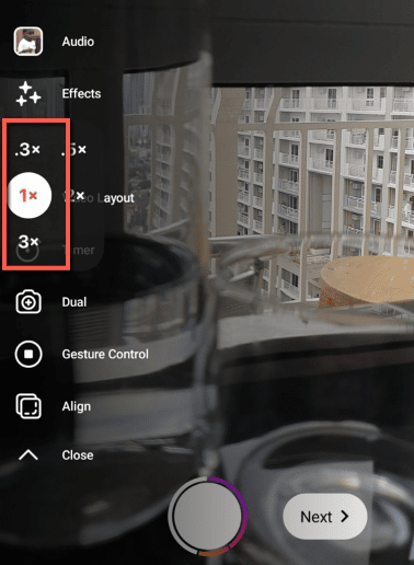 speed feature on instagram reel