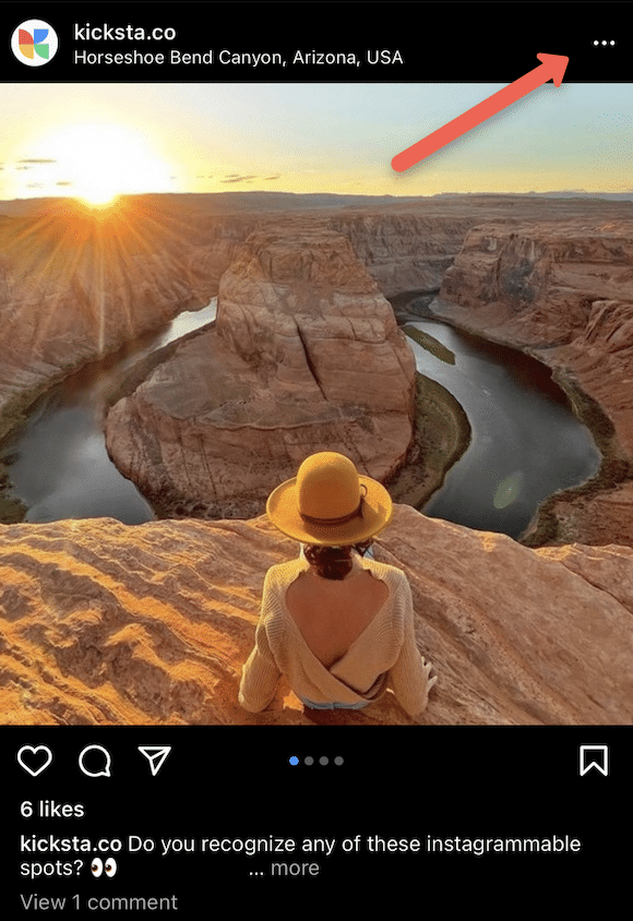 how to mute someone's Instagram post through your feed: step 1