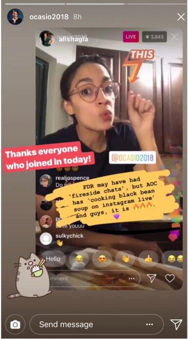 AOC Instagram live stream