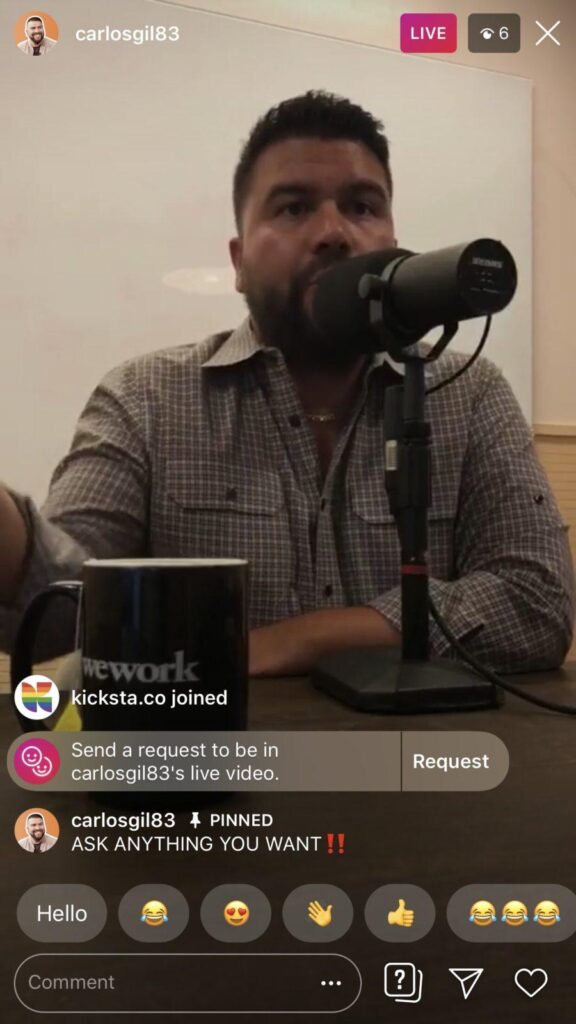 Carlos Gil Instagram live stream