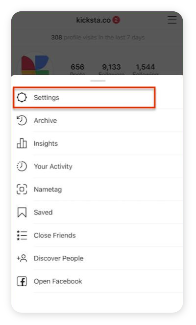 Instagram settings screenshot
