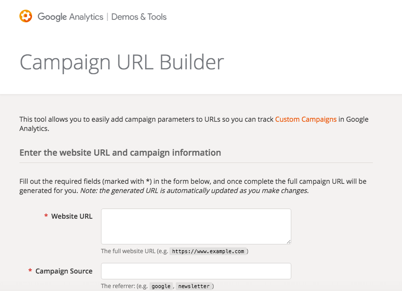 URL builder - business on instagram