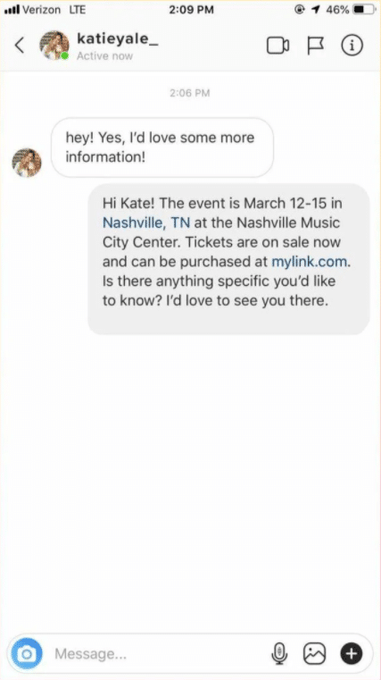 customize each response with the person’s name and any specific answers