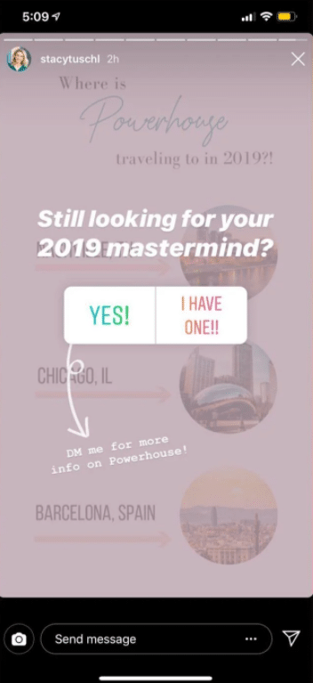 asking followers to DM for more information