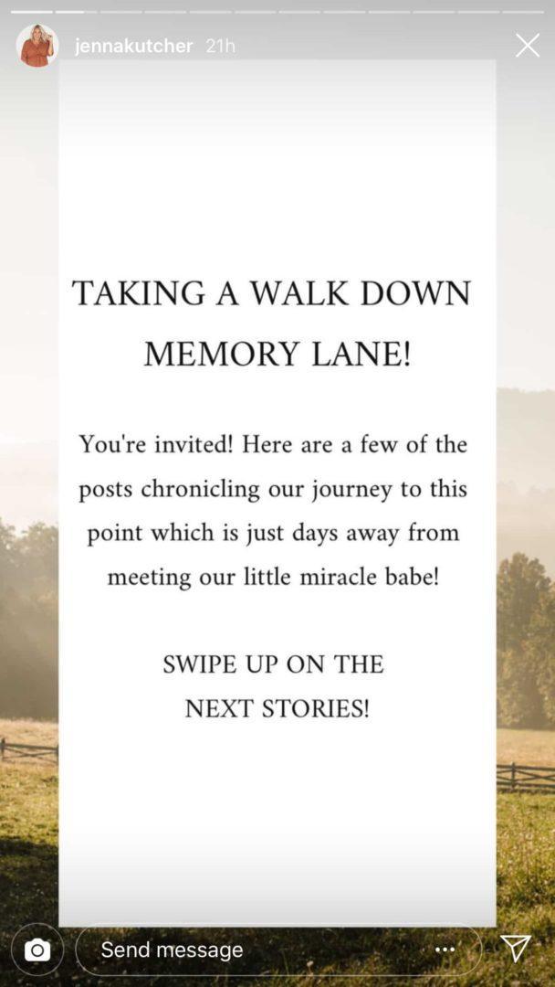 instagram swipe up feature with a theme walking down memory lane