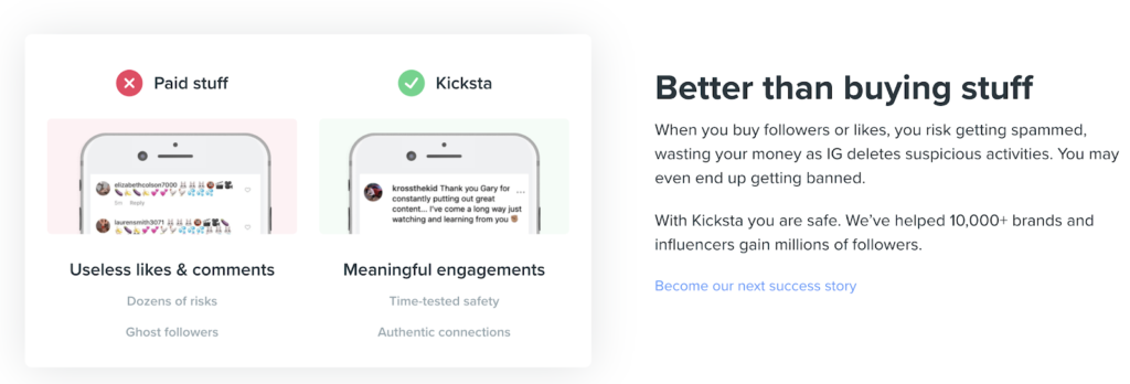 Kicksta for follower growth 