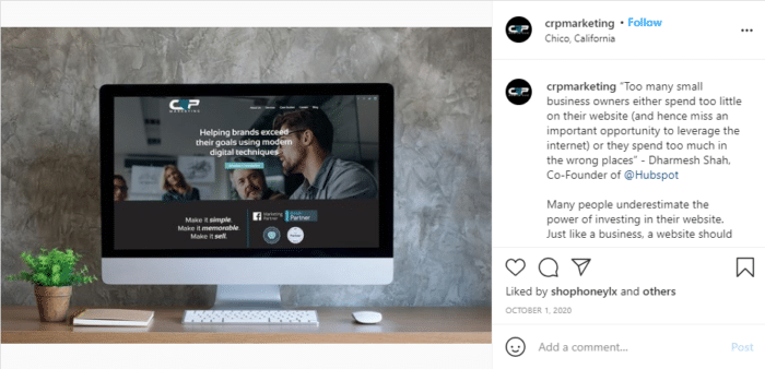 crp marketing instagram post