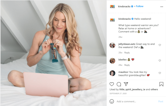 kind snacks instagram post