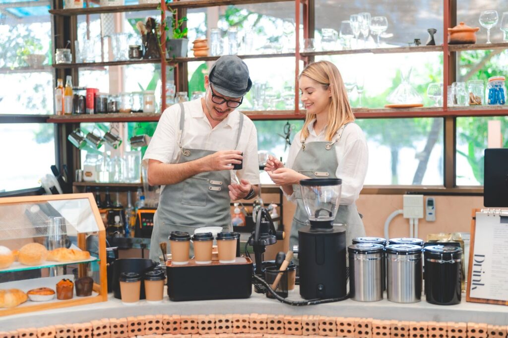 bartenders making coffee