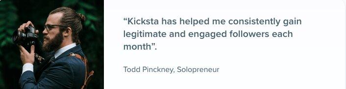 Kicksta testimonial 