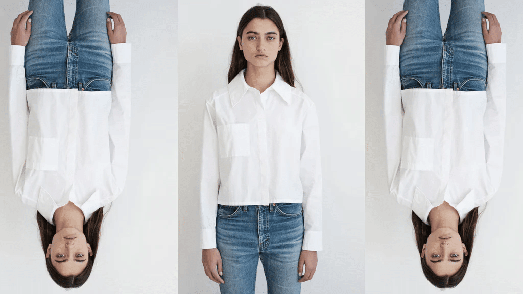 normcore aesthetic, modeling Polaroid pictures.