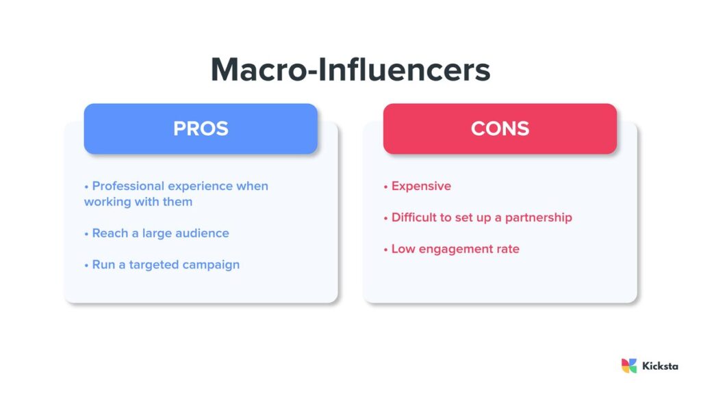 macro influencer pros and cons kicksta