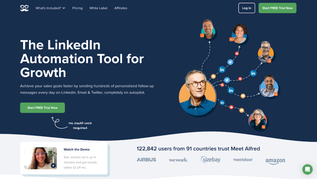 linkedin automation tool meetalfret home page screen