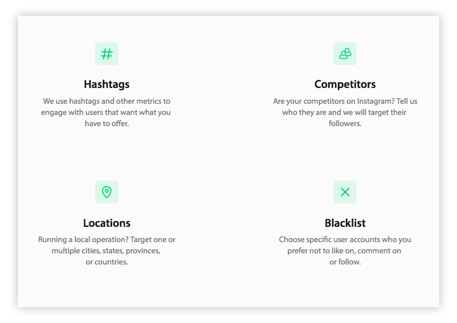 Social upgrade features like blacklist, locations, competitors