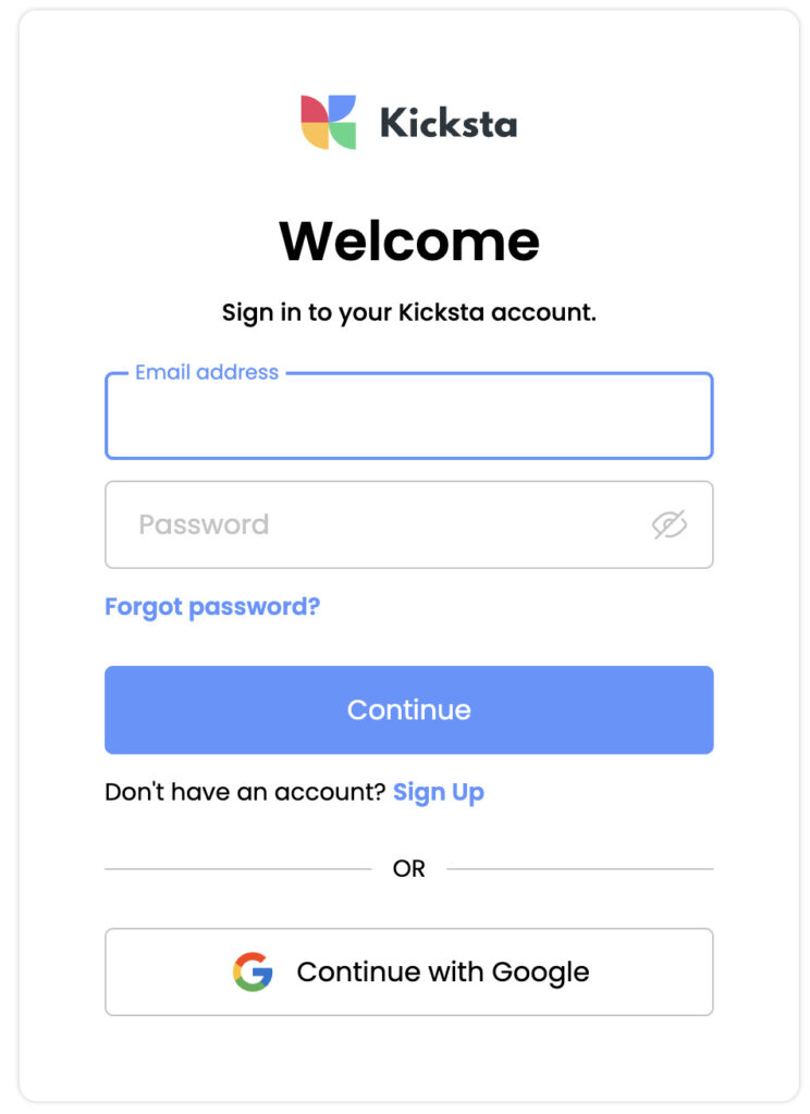 kicksta sign in page