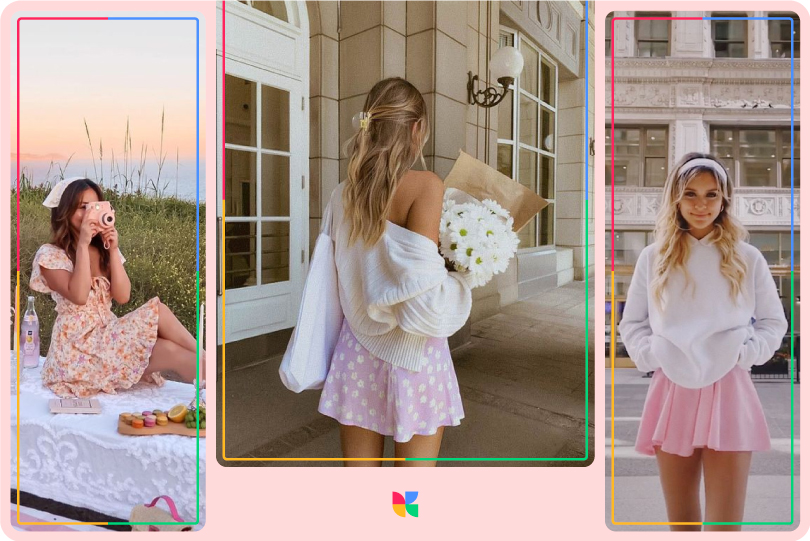 soft girl style: wearing pink and white