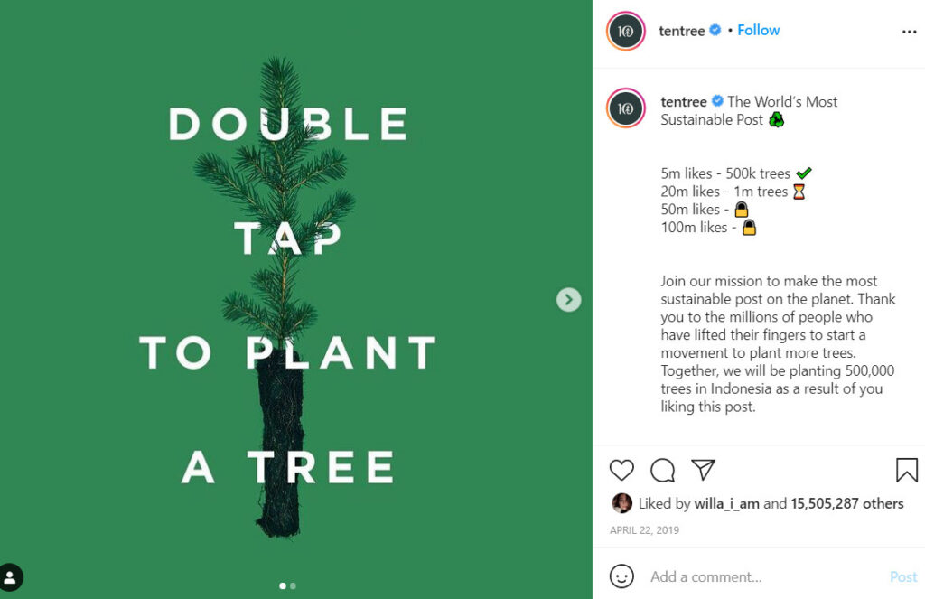 Tentree Insagram post